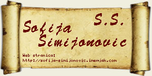 Sofija Simijonović vizit kartica